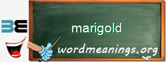 WordMeaning blackboard for marigold